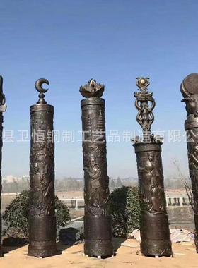 大型广场盘龙柱雕塑 锻铜龙柱摆件 酒店景观艺术纯铜龙柱子装饰