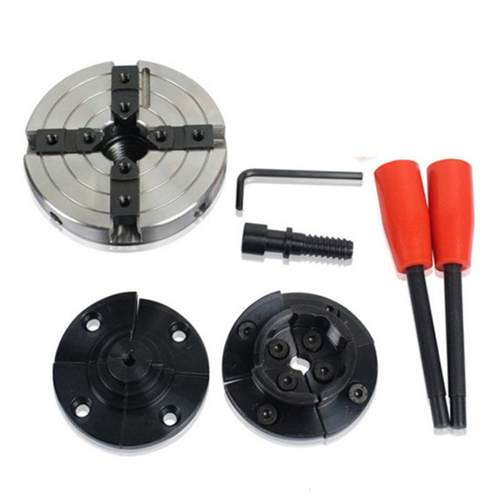 4寸6寸自定心卡盘 卡盘4寸6寸联动四爪 木工车床卡盘 正反抓卡盘