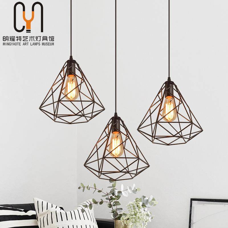 复古工业风创意鸟笼铁艺吊灯个性餐厅吧台网咖服装店简约单头灯具,家装灯饰光源,智能吊灯,淘宝优惠券,粉丝福利购,淘宝优惠卷