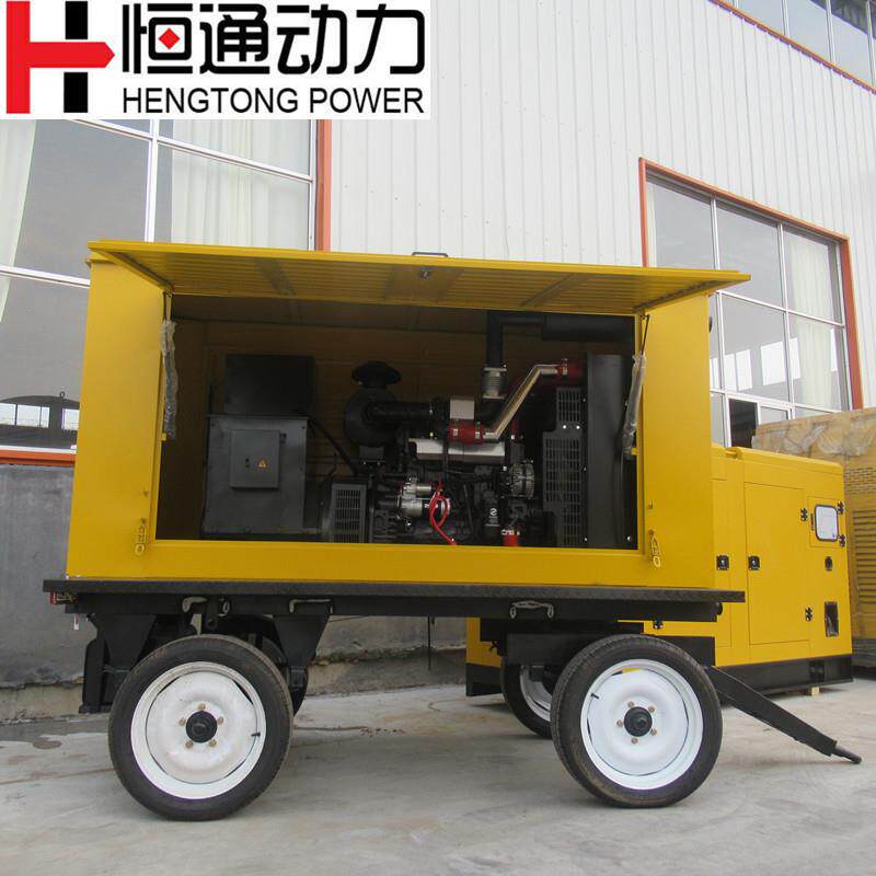 潍坊移动拖车防雨棚柴油发电机组40KW50KW移动电站一键电启动三相