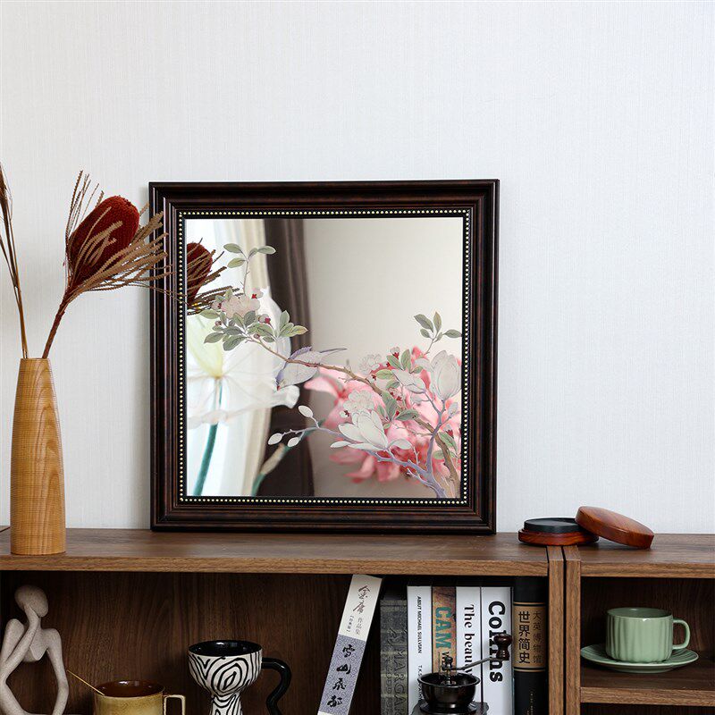 法式中古风喜鹊登枝客厅镜子装饰画书房茶室挂画中式餐厅走廊壁画,家居饰品,镜面画,淘宝优惠券,粉丝福利购,淘宝优惠卷