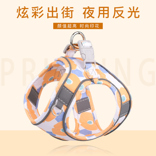 丁可背心式狗狗牵引绳小型犬泰迪比熊胸背带遛狗绳狗链子宠物用品