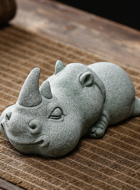 创意精品青砂石茶玩可养萌宠大象茶宠摆件家居客厅桌面博古架饰品
