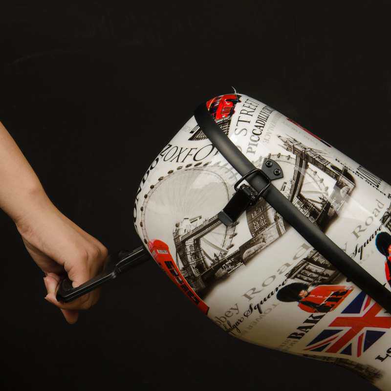 大提琴琴盒超轻伦敦图案背带琴盒4/4尺寸大提琴硬盒