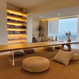 新中式实木茶桌家用办公室简约创意会客洽谈桌工作台功夫泡茶桌子