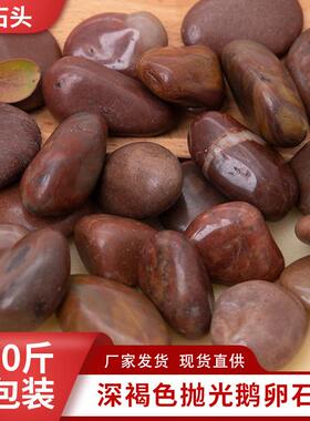 红色鹅卵石庭院原石色园林装饰鱼缸花盆石头小石子雨花石天然石