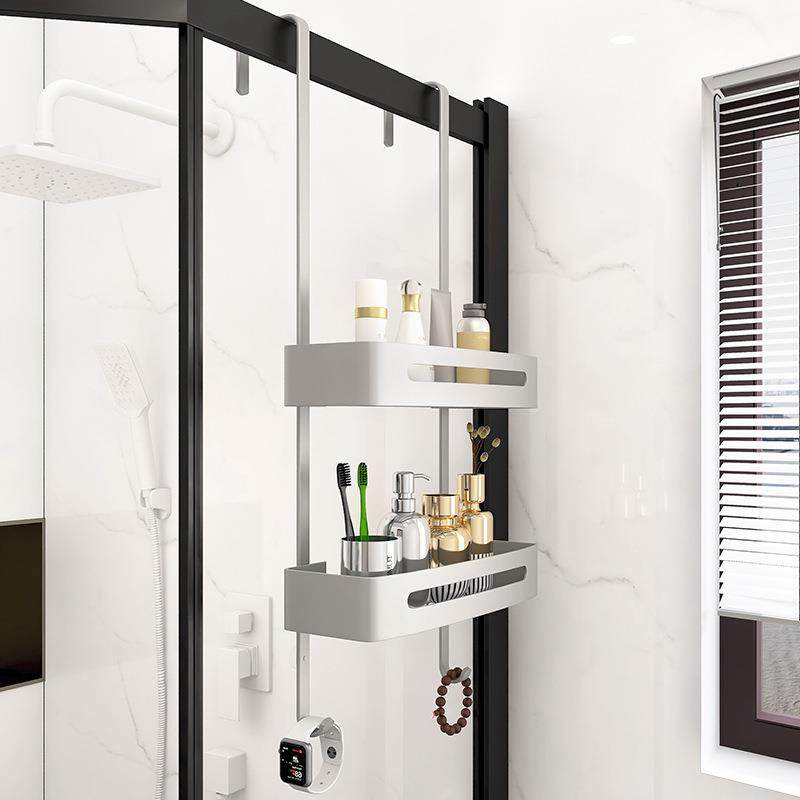 浴室置物架淋浴房洗手间不锈钢冲凉房挂篮免打孔卫生间收纳架