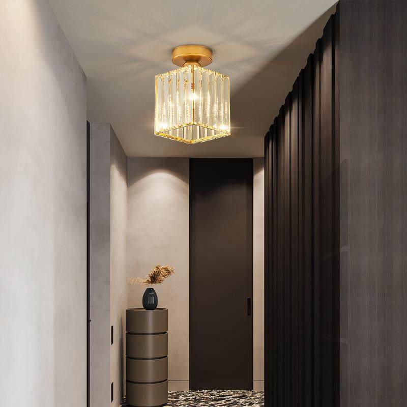 北欧走廊灯吸顶灯简约高档创意玄关衣帽间灯后现代水晶阳台过道灯