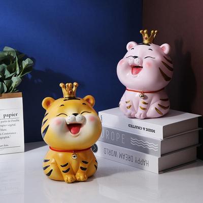 树脂生肖老虎新年摆件可爱存钱罐新年招财吉祥物家居摆件创意装饰
