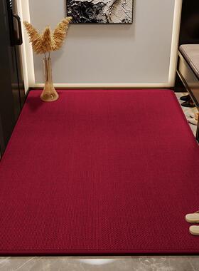 入户门地垫红色进门地毯家用门口防滑脚垫耐脏门垫玄关垫子