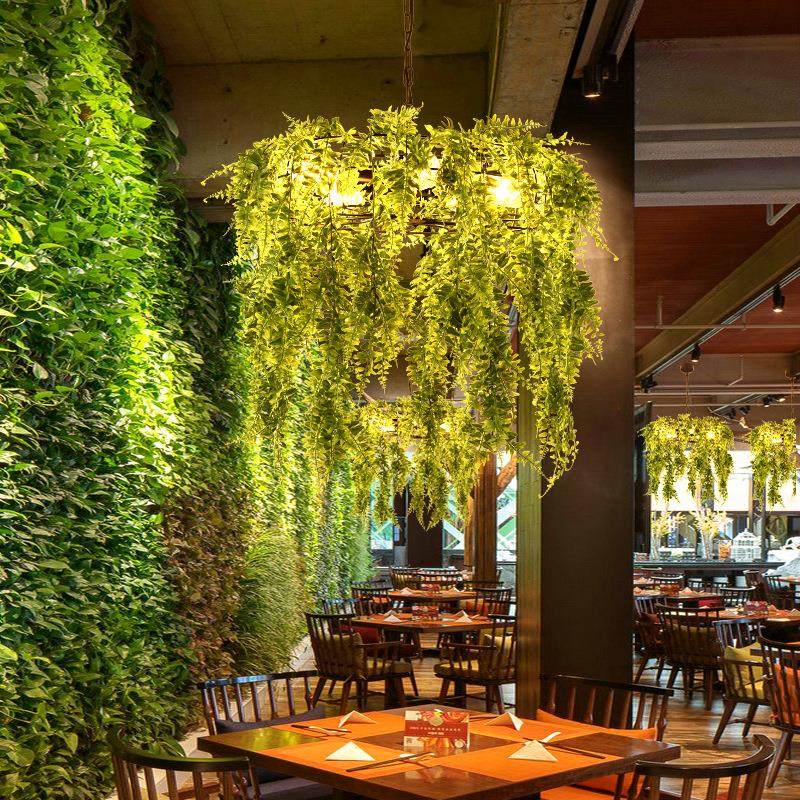 工业风创意个性繁花里植物吊灯餐厅音乐餐吧火锅店装饰绿植灯具