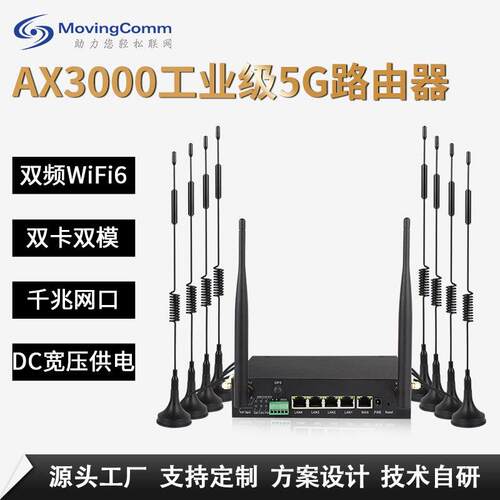 星恒讯3000Mbps千兆双频wi-fi6双模双卡双网车载网关5g工业路由