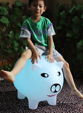 Led发光卡通猪兔子灯七彩动物形状氛围灯户外公园草坪景观庭院灯