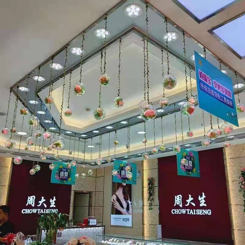 商场珠宝店氛围布置橱窗吊饰创意透明吊球幼儿园走廊吊顶装饰挂饰