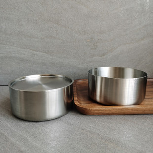 304不锈钢宝宝辅食碗 家用带盖蒸蛋碗炖盅 加厚单层碗 儿童吃饭碗