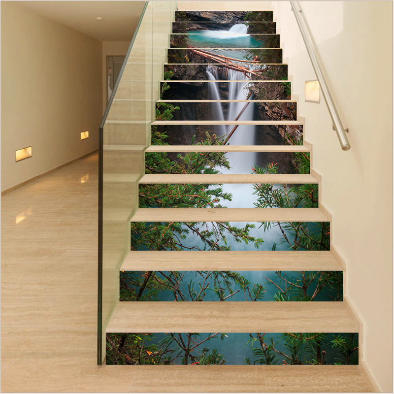 酒店旅馆大厅背景墙纸溶洞瀑布创意布置装饰家居楼梯台阶广告贴纸,家居饰品,软装墙贴,淘宝优惠券,粉丝福利购,淘宝优惠卷