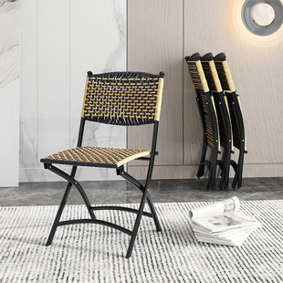 折叠藤椅藤编靠背凉椅折叠午休阳台家用休闲靠椅懒人椅子儿童椅子