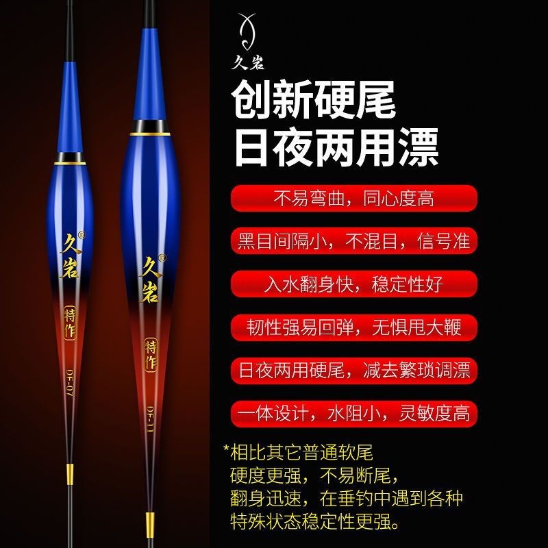 久岩高灵敏硬尾日夜两用夜光漂咬钩变色电子漂钓鱼大物漂醒目鱼漂