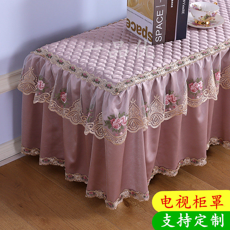 欧式电视柜桌布蕾丝布艺长方形茶几罩套客厅梳妆台桌布防尘盖巾罩