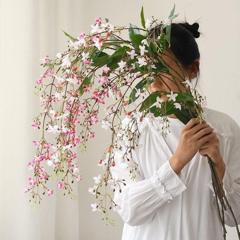 垂丝茉莉仿真花挂壁挂墙绿植造景装饰民宿样板房造景假花摆设插花