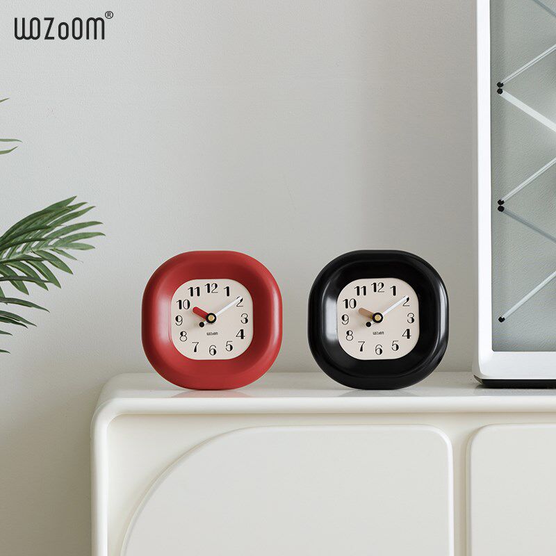 WOZOOM屋准家居客厅玄关摆件办公室桌面创意高级感座钟时钟装饰品