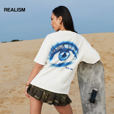 REALISM重磅纯棉大眼球T恤女