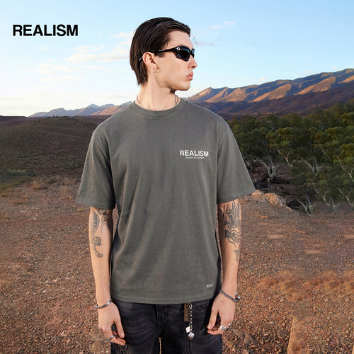 Realism潮牌复古纯棉短袖T恤