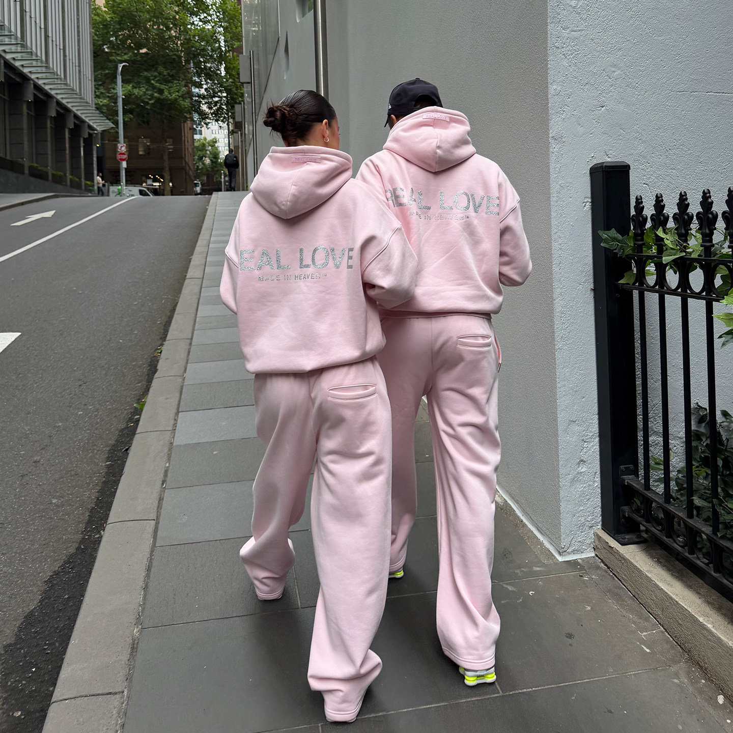 REALISM 美式复古卫衣 果子露粉  情侣宽松连帽衫 春季新品