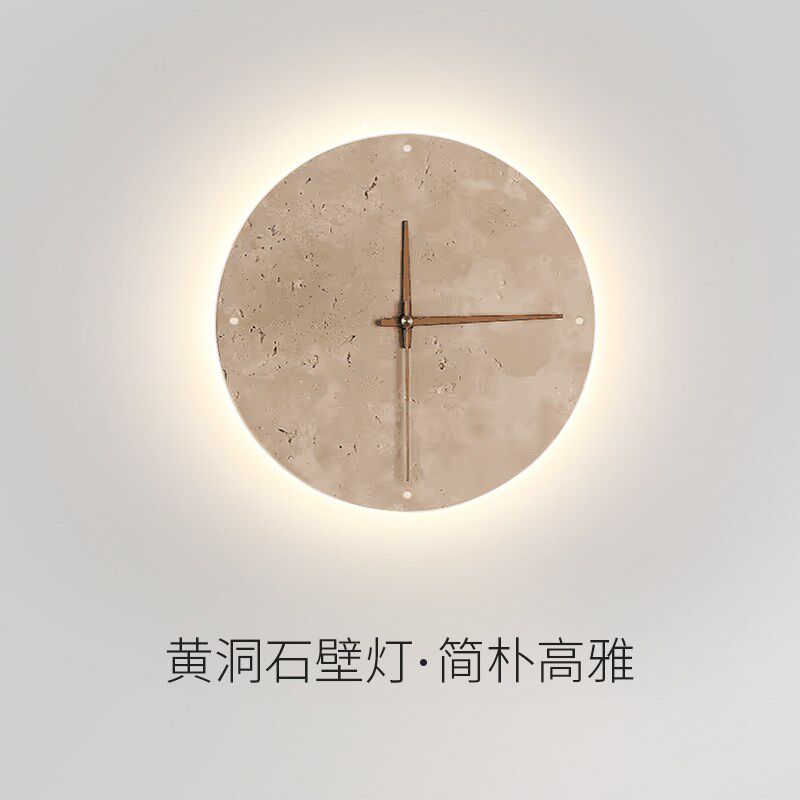 床头灯创意钟表客厅壁灯卧室背景墙楼梯玄关侘寂风民宿酒店墙壁灯