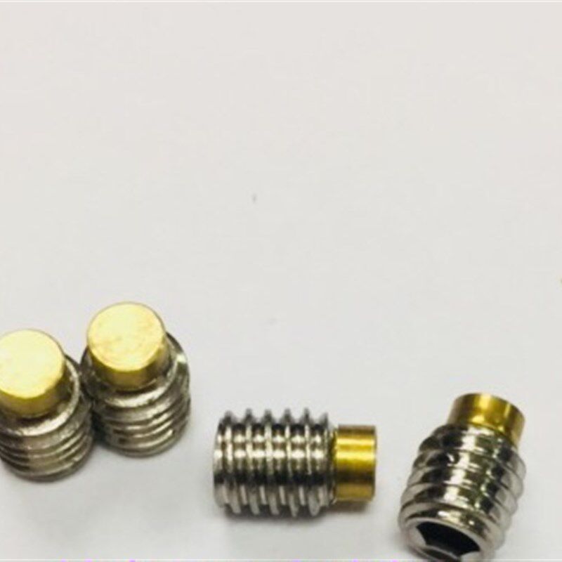 100粒起304英美制铜头紧定1/4-20内六角顶部带铜垫片英标机米螺丝
