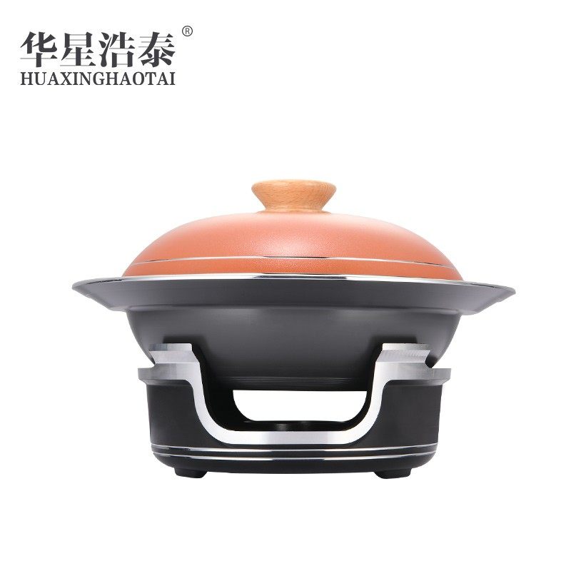 商用铝合金干锅锅仔浅汤炉酒精炉剁椒鱼头煲牛蛙锅盘带盖餐厅用