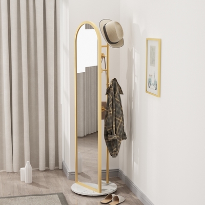 金属旋转穿衣镜家用简约现代多功能试衣镜挂衣架一体镜子落地镜