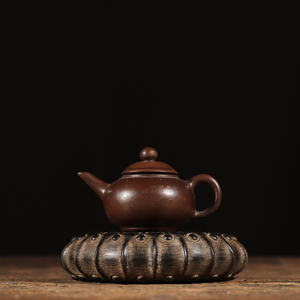 仿古石雕天然青石手工多棱石鼓民俗茶席装饰底座杯垫中式怀旧摆件