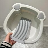 带搓衣板脸盆学生宿舍洗脸盆洗内衣内裤 小盆洗衣盆子加厚塑料耐摔