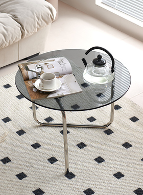 玻璃茶几沙发边几小户型极简桌子2024新款创意迷你客厅阳台茶水架