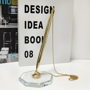 创意商务礼品笔定制水晶台式笔合同签约专用笔带底座会议签字台笔