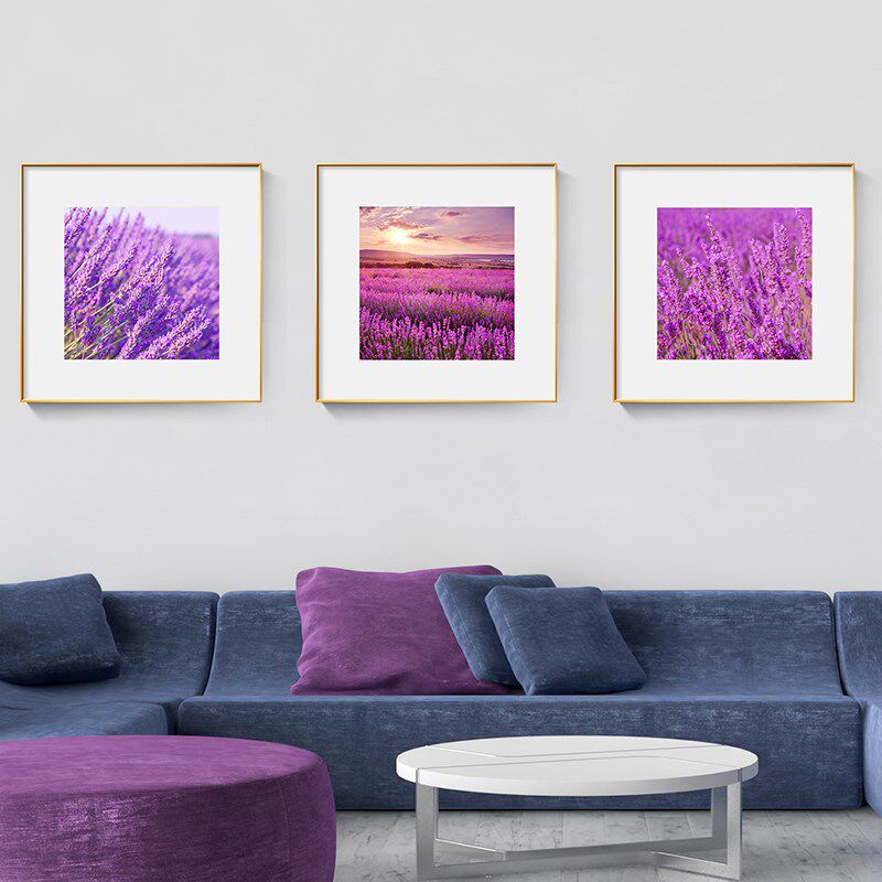 粉紫色薰衣草装饰画客厅卧室餐厅风景挂画玄关办公室房间背景墙画
