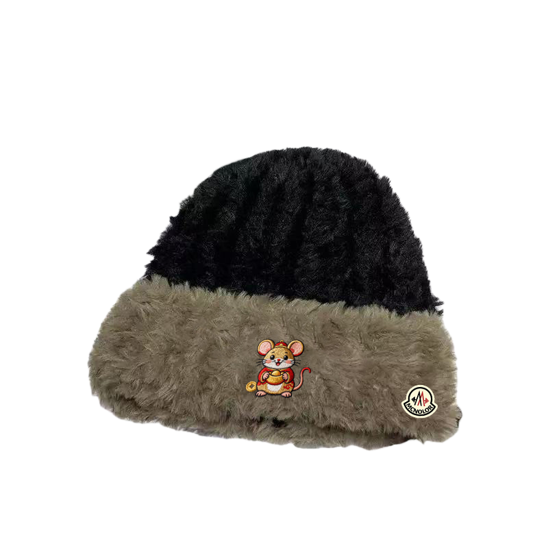 【全球轻奢】蒙口钢琴毛绒帽加厚保暖鼠年限定护耳针织百搭护耳帽