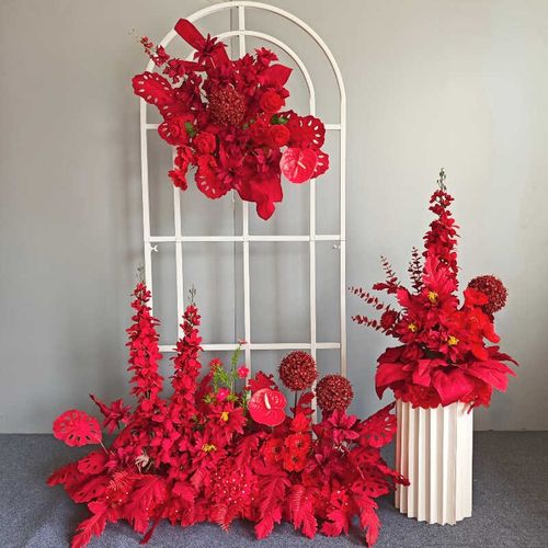 新款婚庆地排花千代兰花排婚礼舞台背景装饰挂花路引假花成品摆件