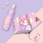 安全自动防回弹儿童雨伞晴雨两用男童女童小学生女孩公主风折叠伞