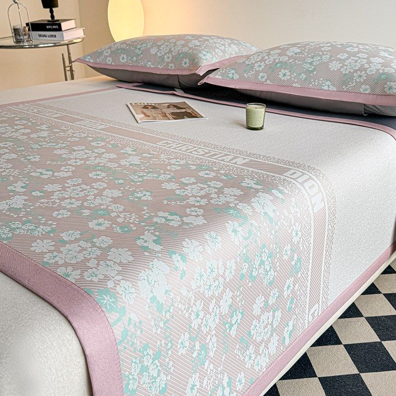 超凉感冰丝凉席三件套夏季2025新款可机洗床笠款空调软席子可折叠,床上用品,冰丝席,淘宝优惠券,粉丝福利购,淘宝优惠卷