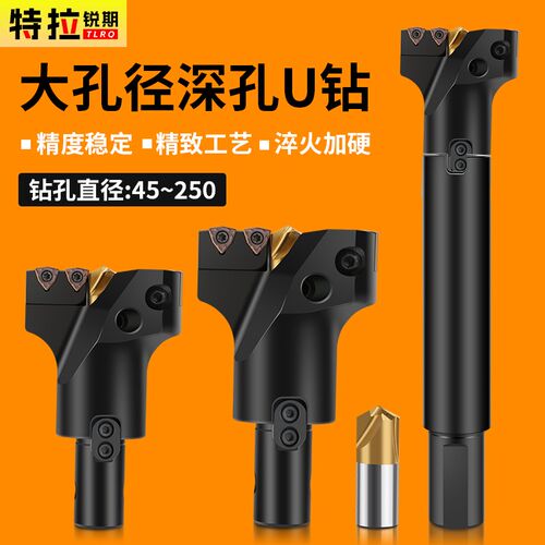 大孔径定心钻深孔加工u钻加工深孔WMD可转位暴力快速钻头可调直径