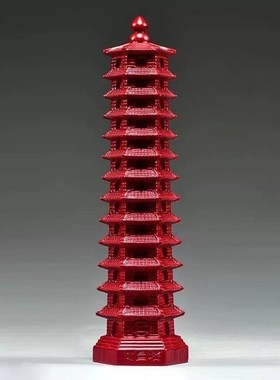 黑檀木雕刻9层文昌塔摆件木制文昌塔九层家居客厅玄关装饰工艺品