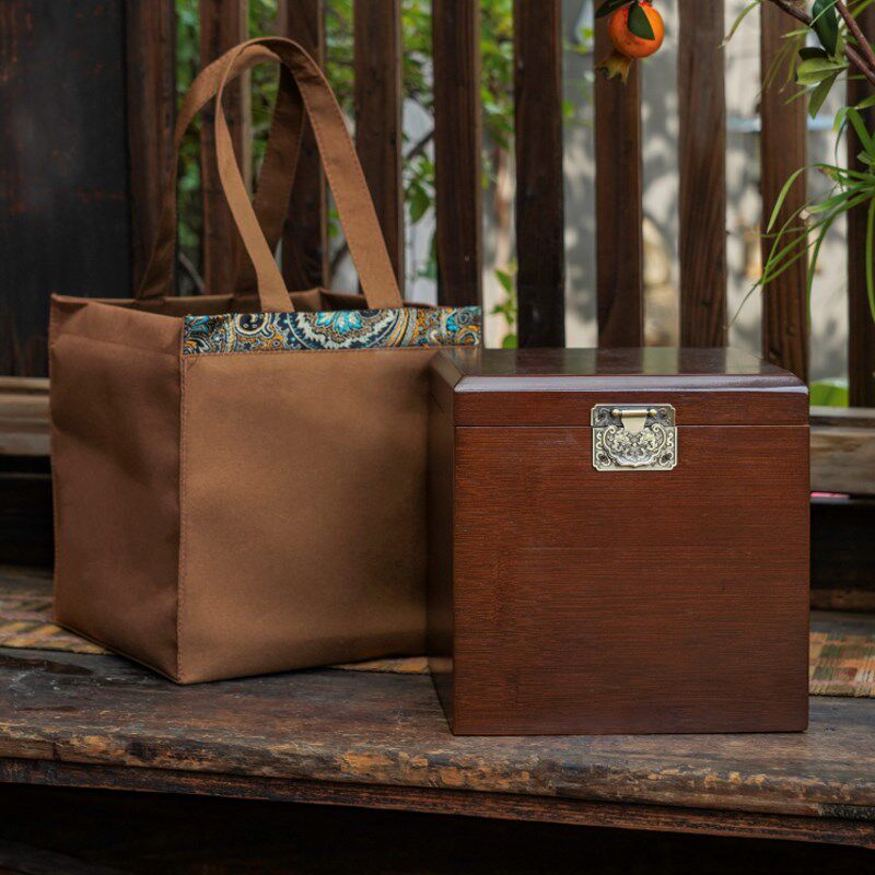 通宇福鼎白茶茶叶包装礼盒仿古散茶竹盒白毫银针普洱茶竹制空木箱