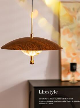 法式中古木纹餐厅吊灯主卧室灯感复古温馨浪漫床头灯casa照明