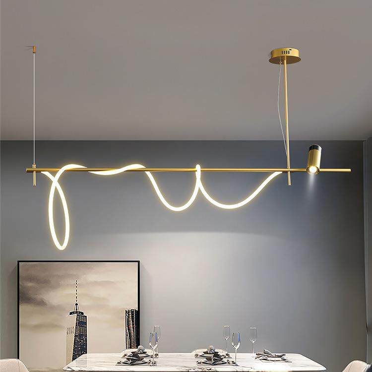 设计师款造型可变样板间餐厅吊灯简约现代创意岛台饭厅灯具三色光