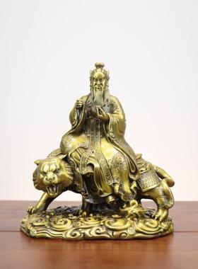 杨铜记 黄铜张天师摆件