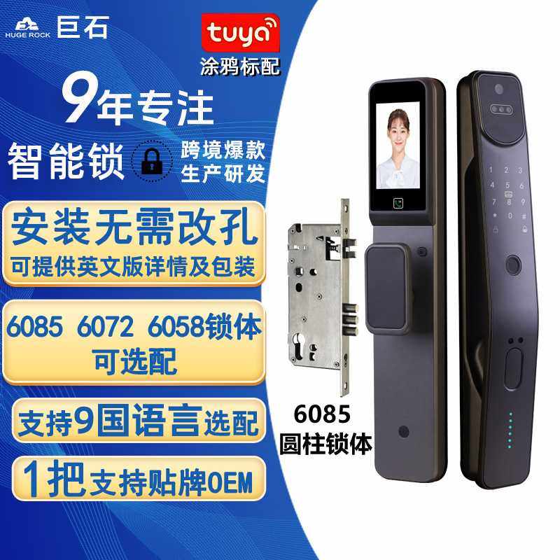 俄语智能6085锁体3d人脸识别涂鸦智能锁电子全自动指纹密码锁,基础建材,入户门智能锁,淘宝优惠券,粉丝福利购,淘宝优惠卷