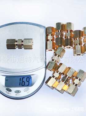 10件装直黄铜制动线压缩接头联盟适用于3/16英寸OD管 配件