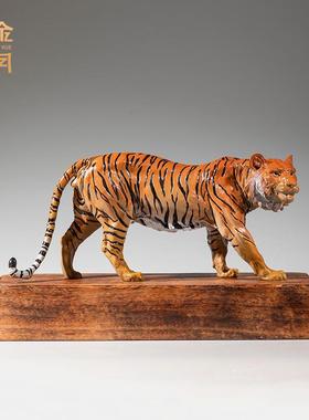 铜金岁月虎虎生威老虎黄铜摆件客房卧室床头柜老虎铜器工艺品摆件